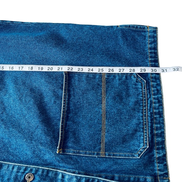 Denim Medium Wash Long Line Hooded Chore Jacket Coat Size 26/28 W - Picture 10 of 16